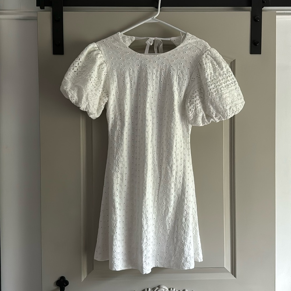 Free people Apricot Rose eyelet poof sleeve dress